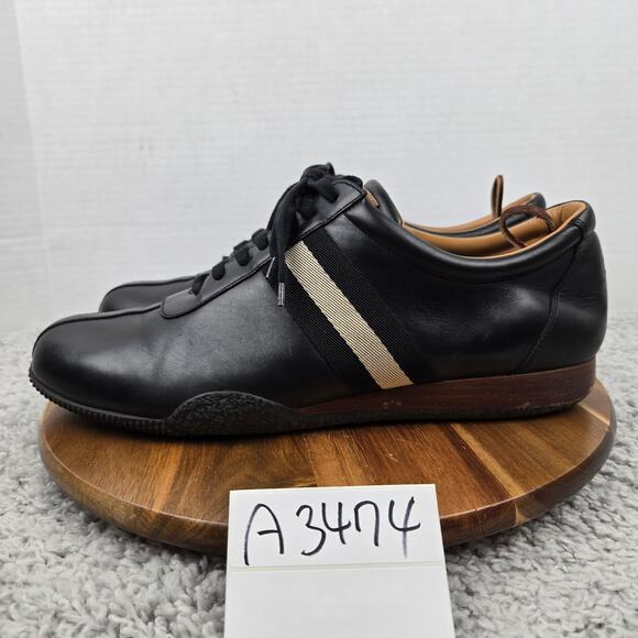 Bally Freenew Black Leather Casual Lace Up Daily Lifestyle Sneaker Mens 13 D - Picture 1 of 14